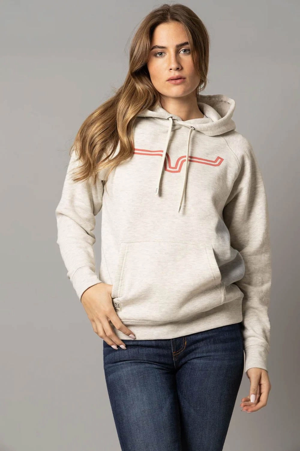Kimes Ranch Womens Outlier Oatmeal Heather Cotton Blend Hoodie Seamless Technology