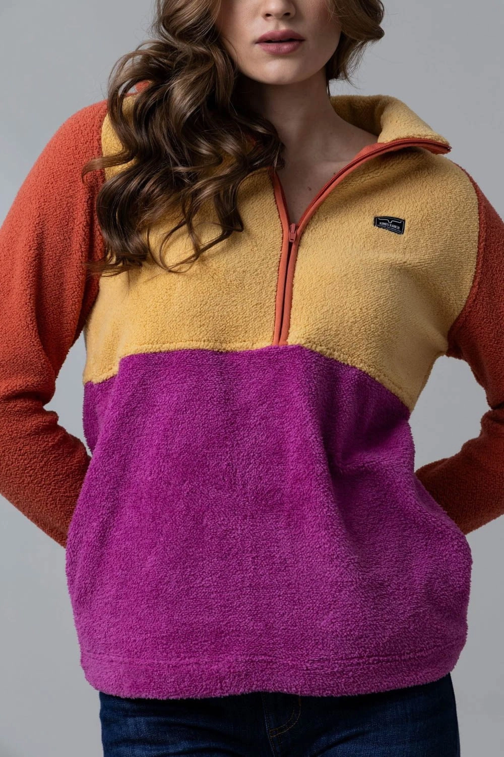 City Walking Style Weather Adaptive Ventilation Kimes Ranch Womens Roswell Polar Burnt Orange 100% Polyester Fleece Jacket