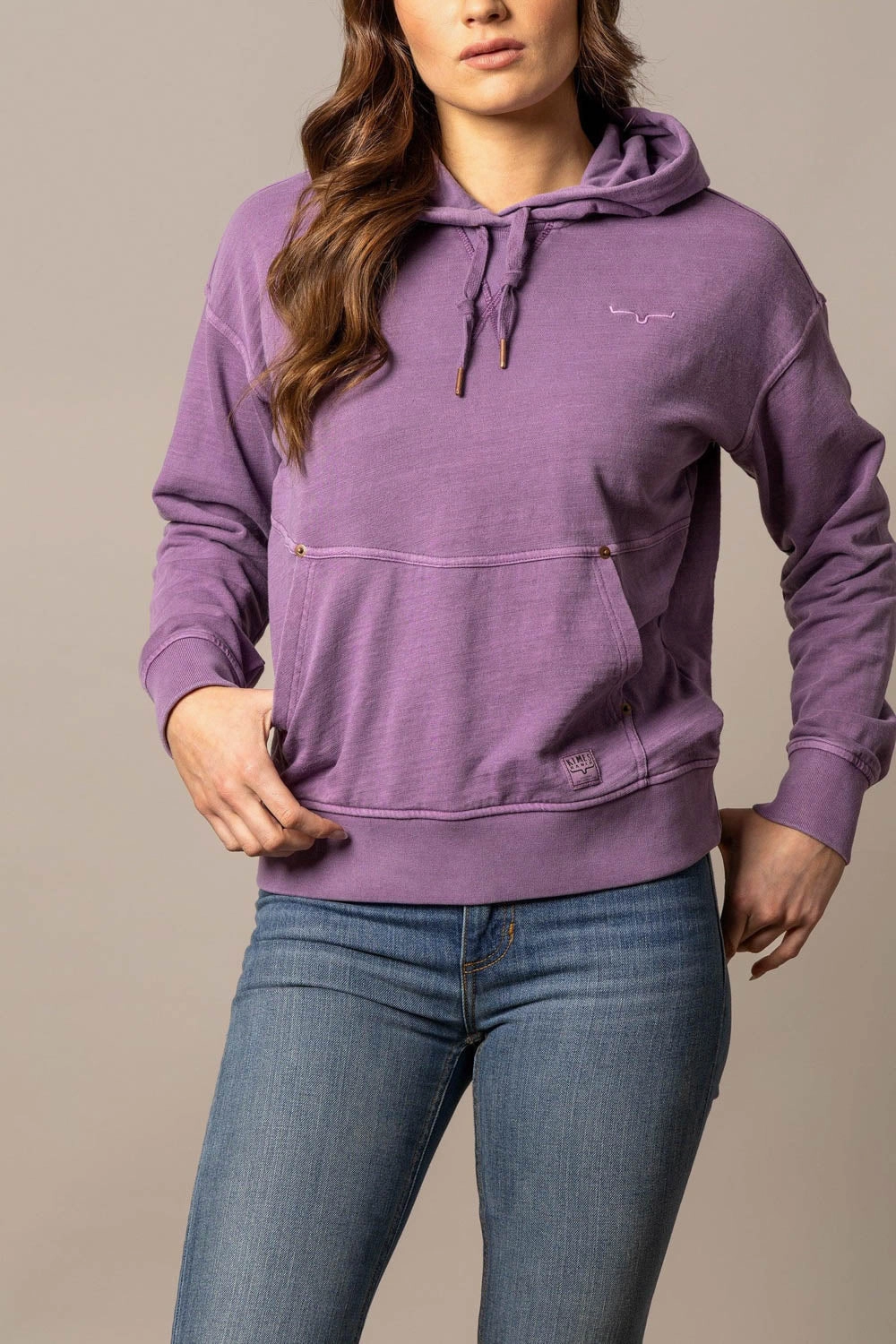 Kimes Ranch Womens Tess Western Lavender Cotton Blend Hoodie WindResistant Coating Temperature Regulating Lining