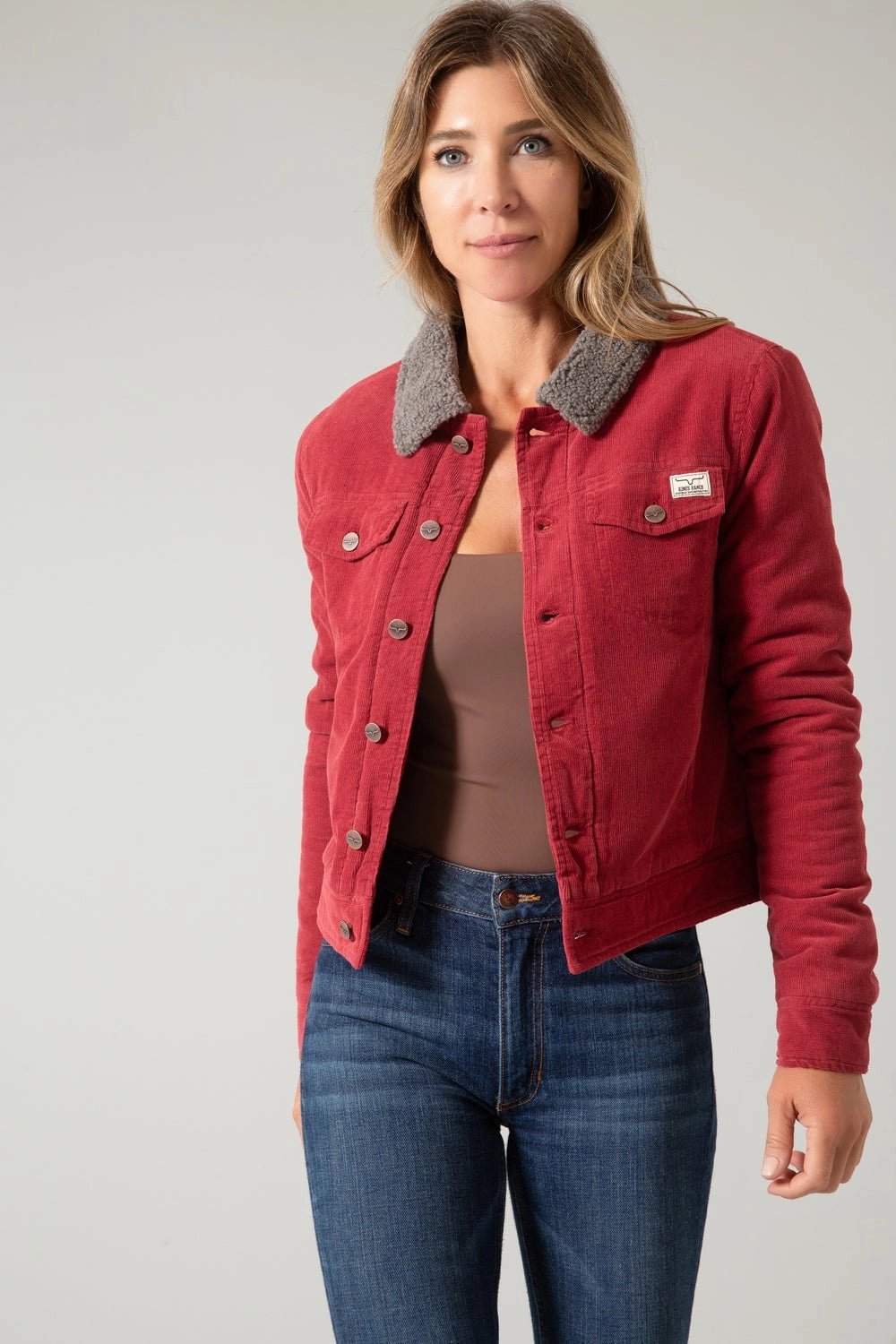Breathable City Style Kimes Ranch Womens Winslow Sherpa Rust Cord 100% Cotton Jacket