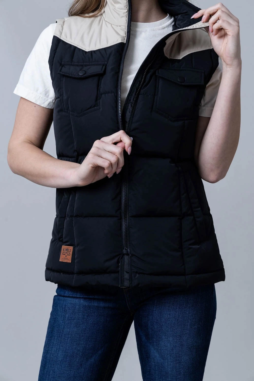 Quick Dry Fabric Technology Kimes Ranch Womens Wyldfire Black 100% Polyester Puffer Vest