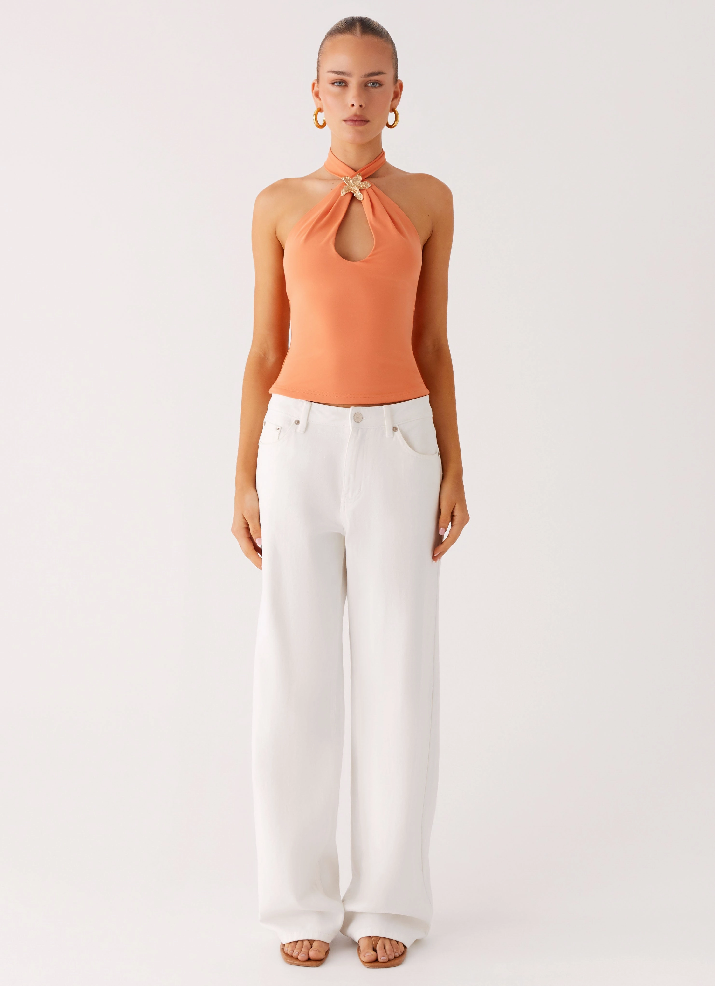 Quick Dry Tech Kirra Halter Top - Peach