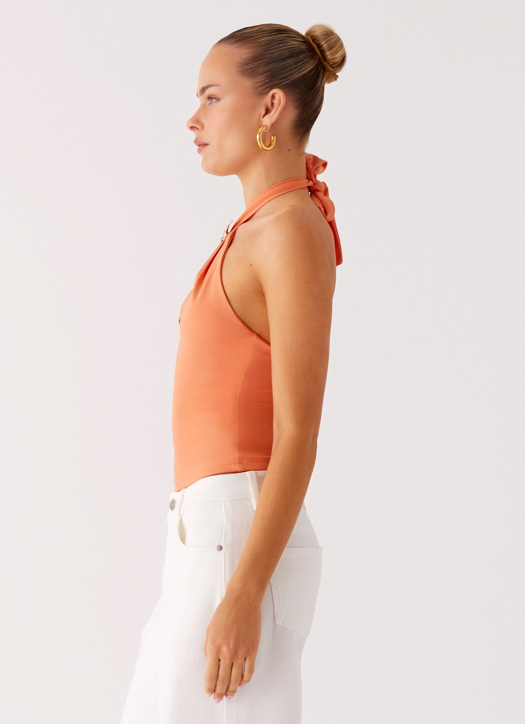 Kirra Halter Top - Peach Ergonomic Pattern Design