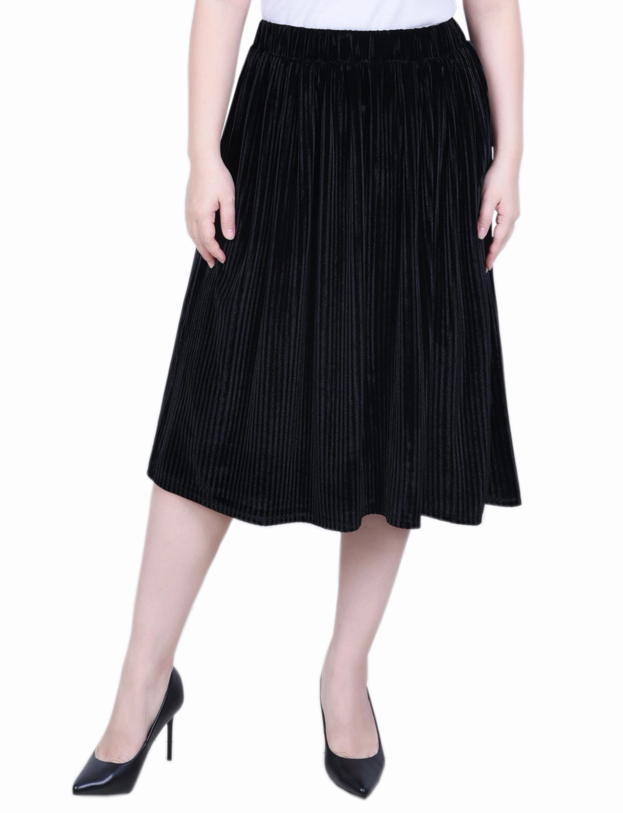 Knee Length Velvet Skirt Smart Casual