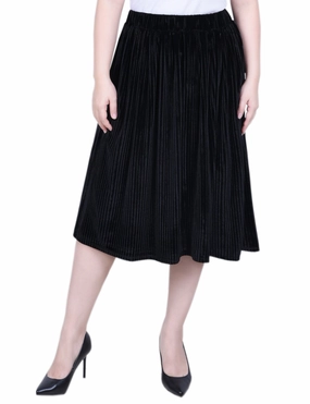 City Wear Knee Length Velvet Skirt