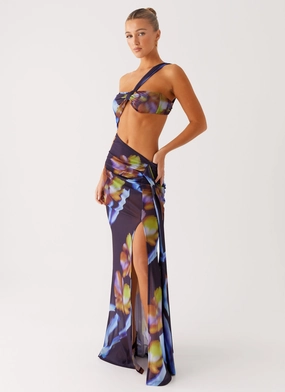 Bodycon Fit travel mode Costa Rica Maxi Dress - Dark Floral