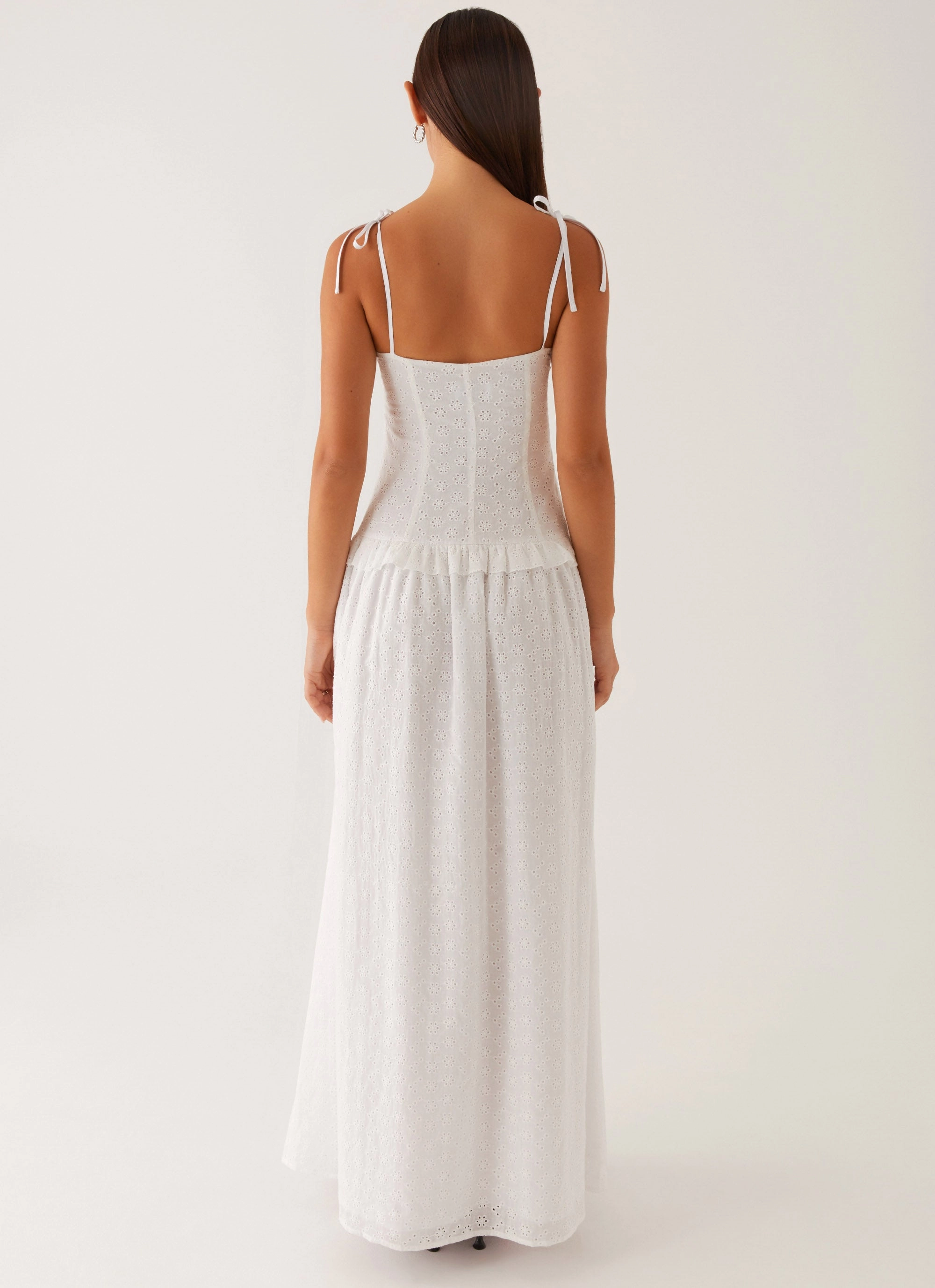 Reveria Twist Maxi Dress - Ivory Open-back