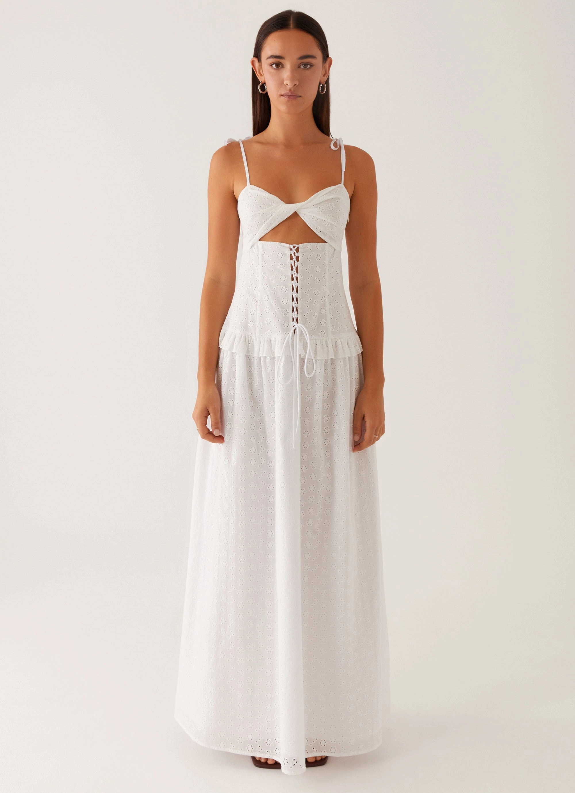 Reveria Twist Maxi Dress - Ivory Easy Layers