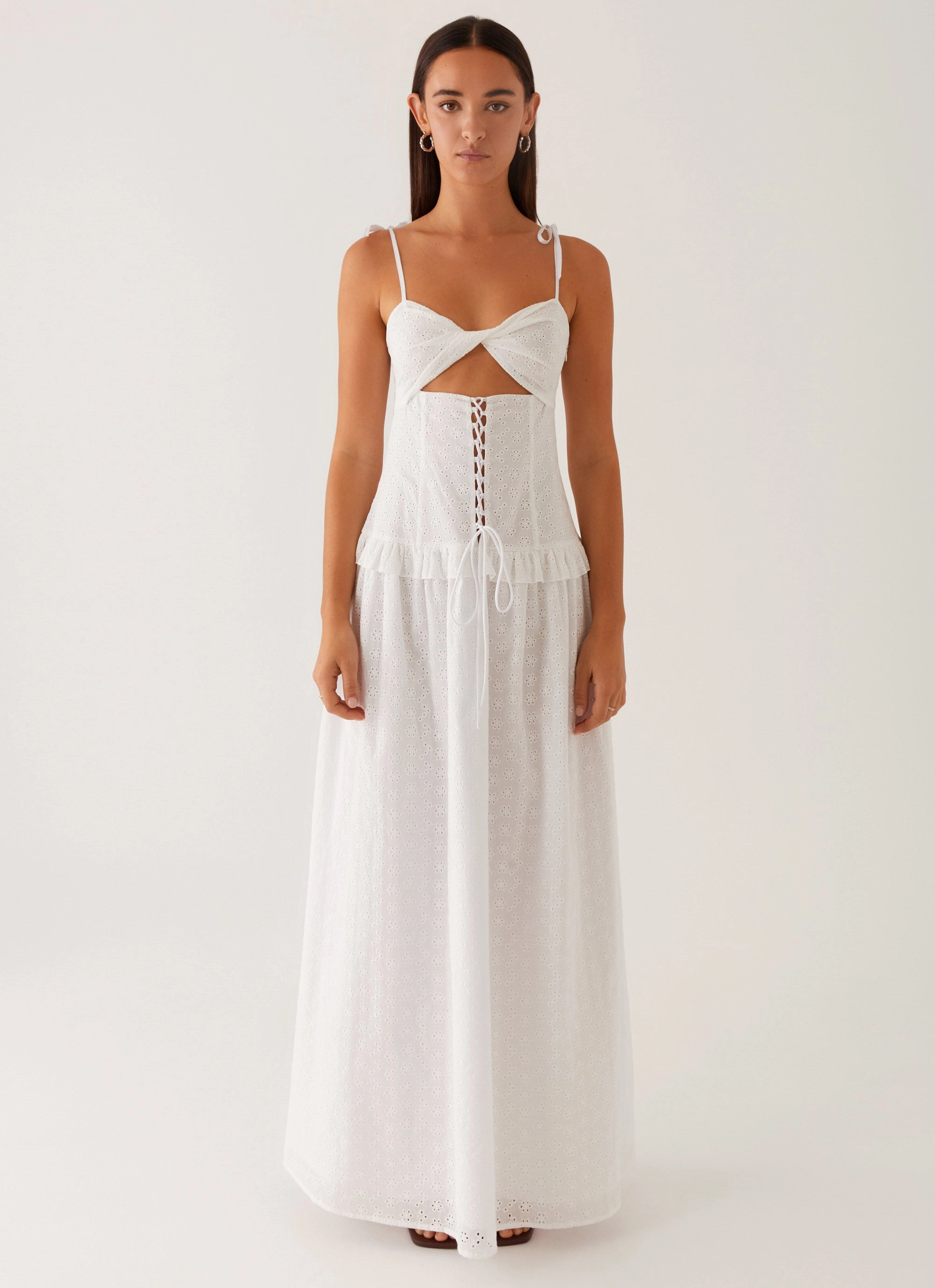 Reveria Twist Maxi Dress - Ivory Day Love