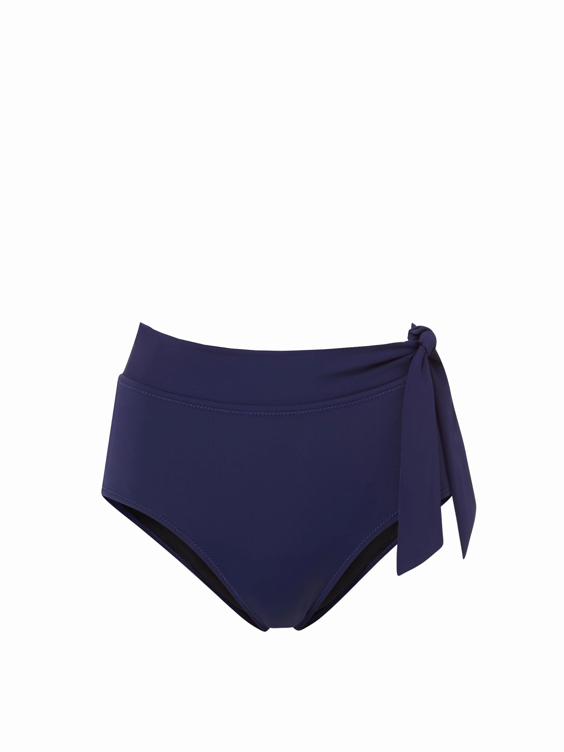 Fitness Enthusiast Side Tie High Waist Bottom Navy Satin