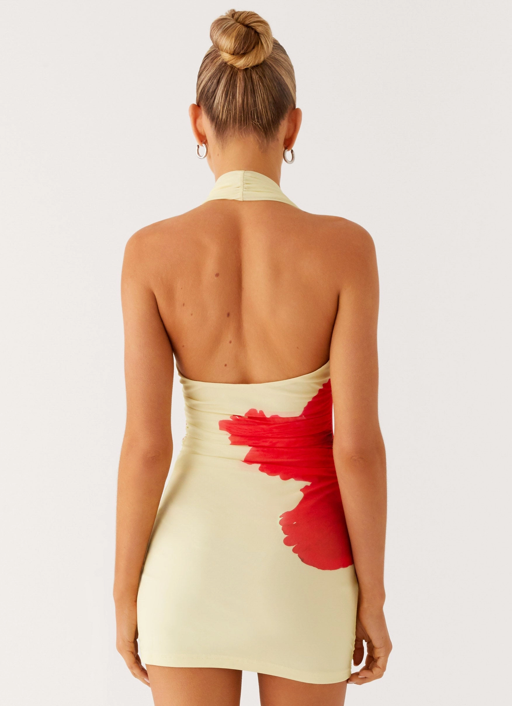 Know You Better Mini Dress - Scarlet Floral Refined touch Sunset Scene