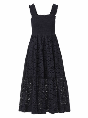 Kristen Dress Black Seaside Eyelet Calm Touch