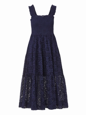 Casual and Stylish Versatile Touch Kristen Dress Navy Seaside Eyelet