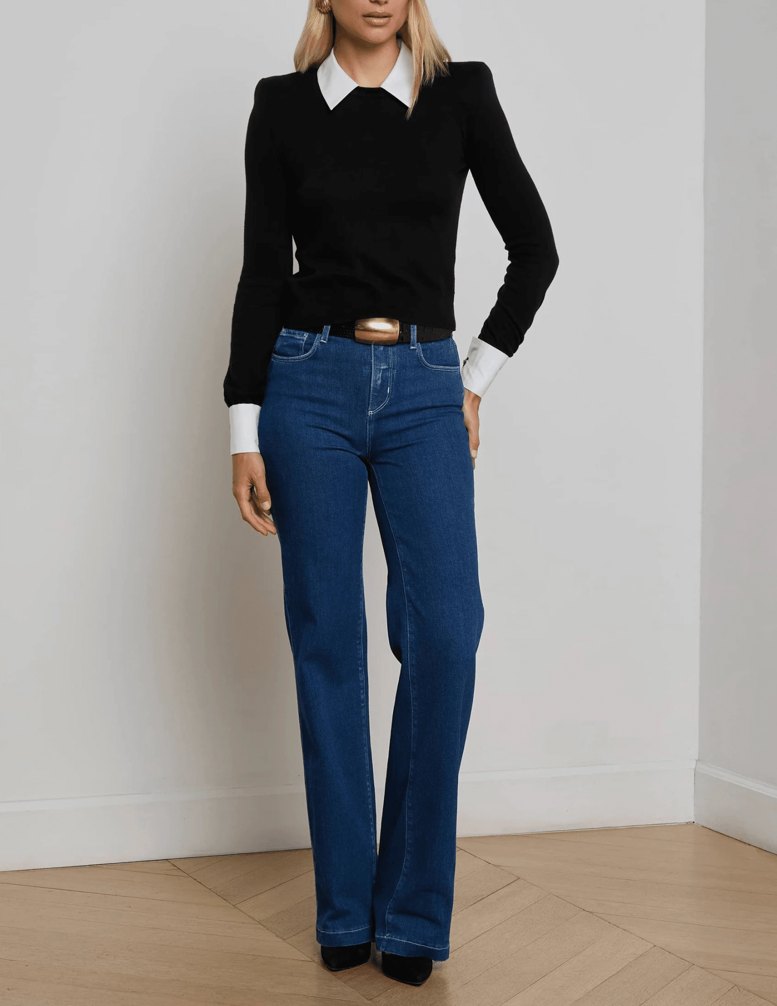 Chilly Knit L'AGENCE April Poplin Collar Sweater