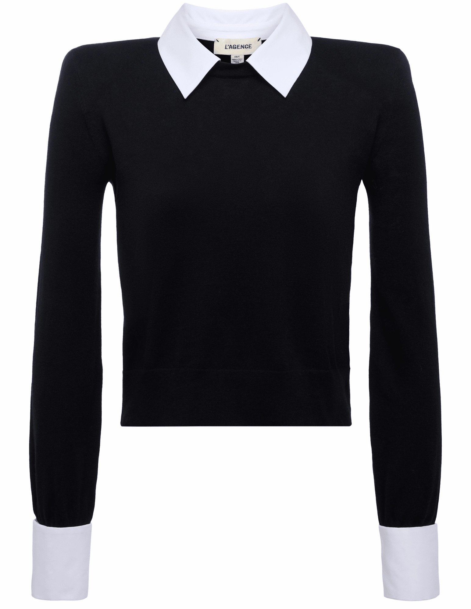 L'AGENCE April Poplin Collar Sweater Unisex style Winter Layering