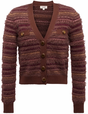 Chilly Comfort Wrinkle Resistant Knit L'AGENCE Ariadne Mixed Stitch Cardigan