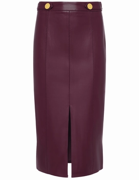L'AGENCE Arlette Whipstitch Midi Skirt Moisture wicking Elasticized Cuff