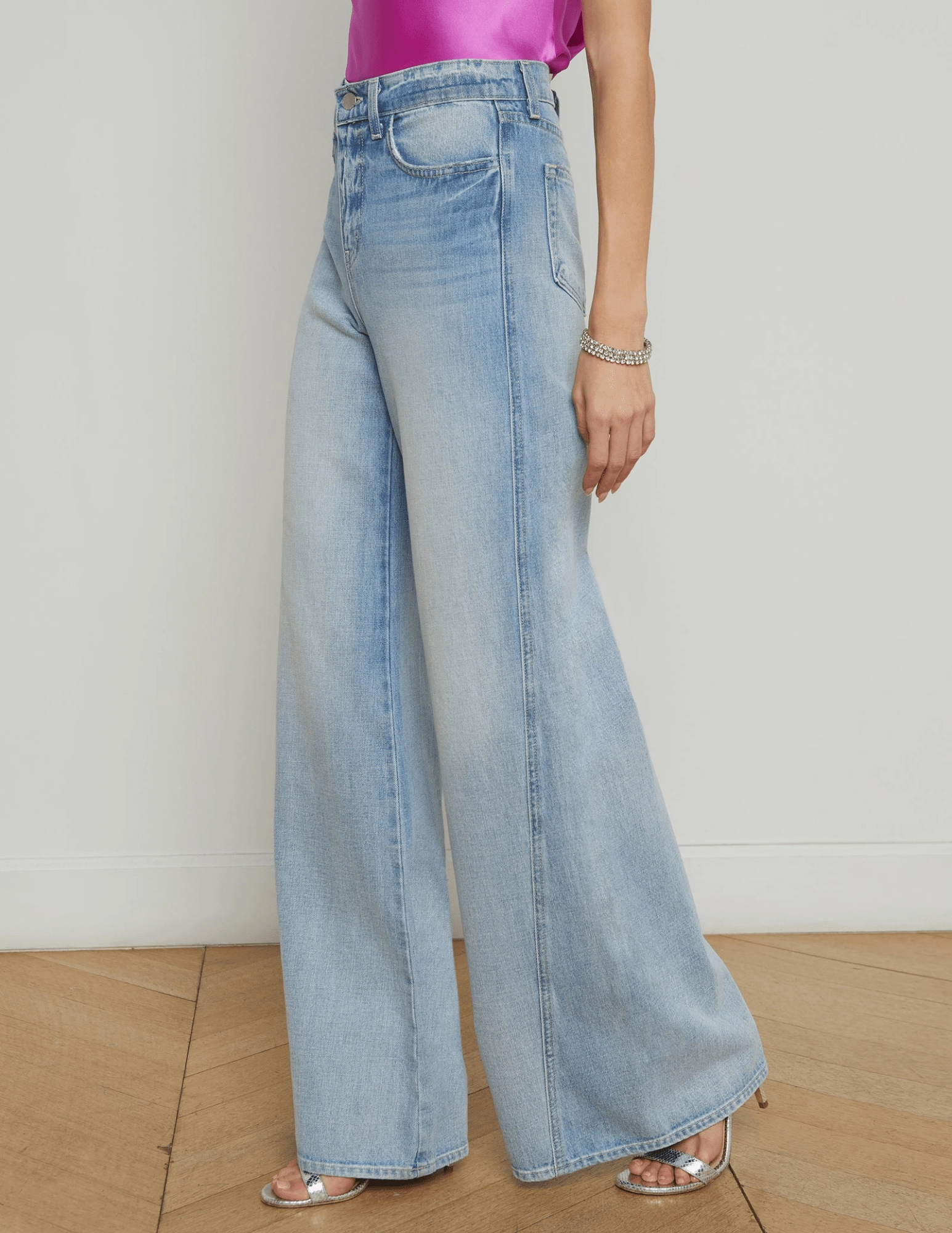 L??AGENCE Beau T-Seam Wide Leg Jeans in Fontana Stylish Fit Denim finish
