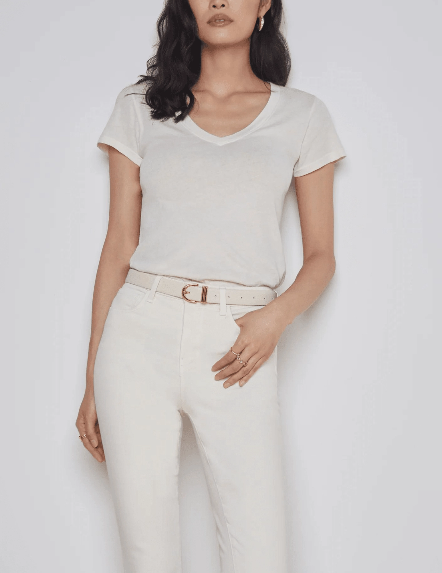 MoistureWicking Technology Airy Mesh Lining L'Agence Becca V-Neck Tee