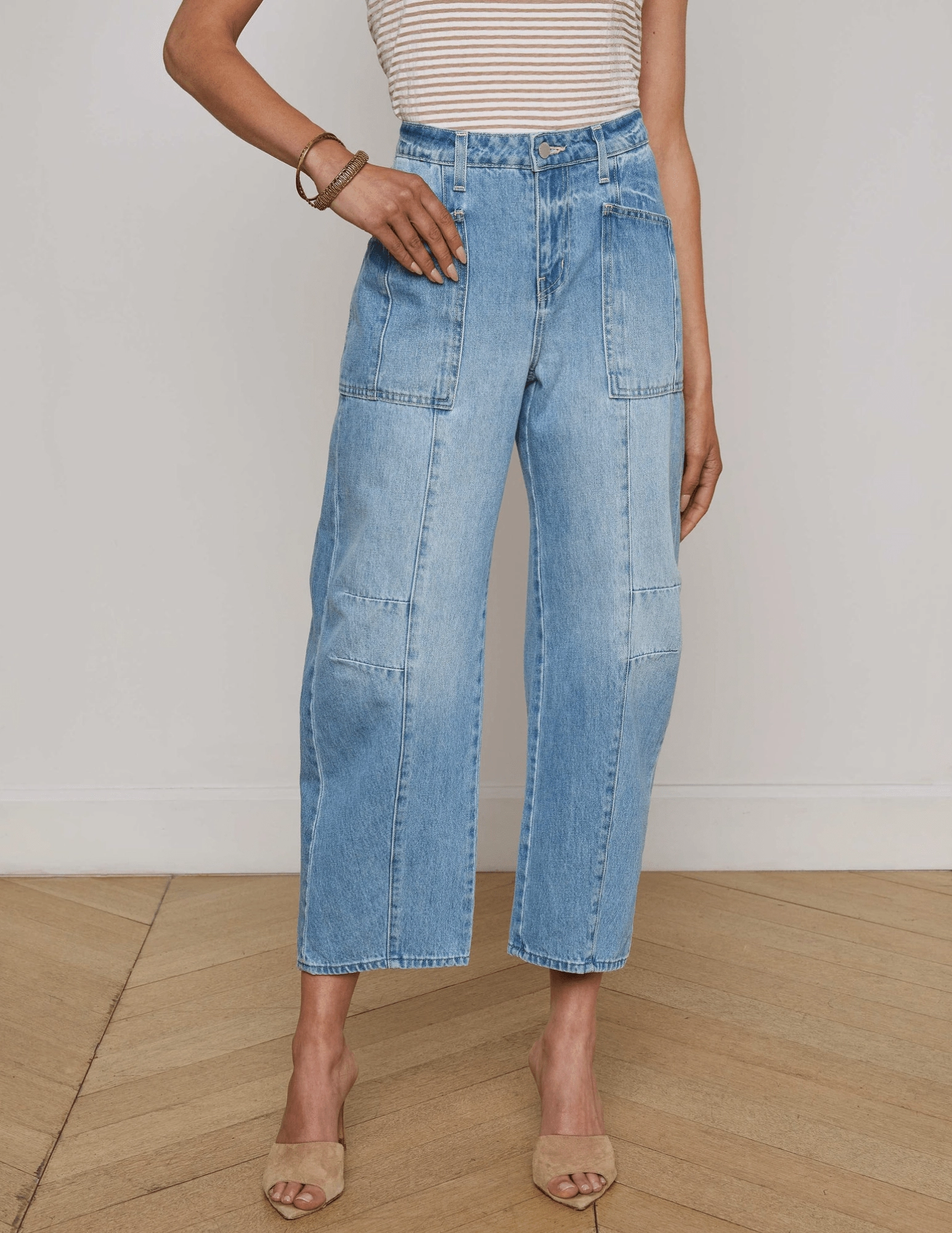 Modern Appeal GussetedCrotch L??AGENCE Cody High Rise Barrel Jeans in Cristo