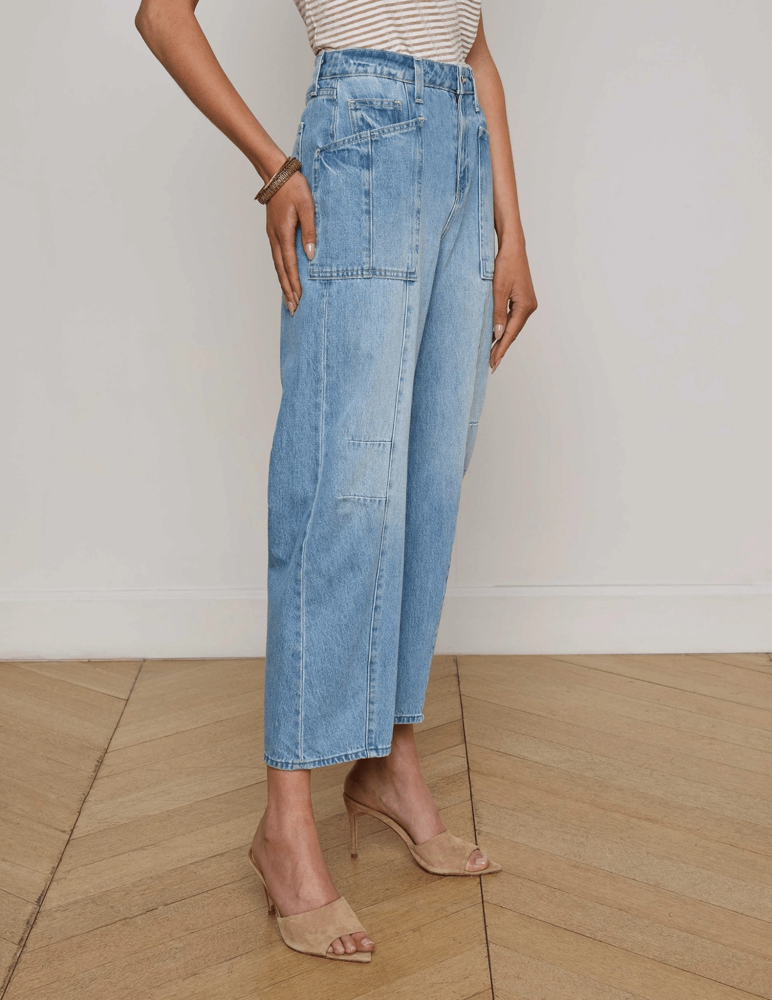 L??AGENCE Cody High Rise Barrel Jeans in Cristo Subtle Look Couple Look Office Wear