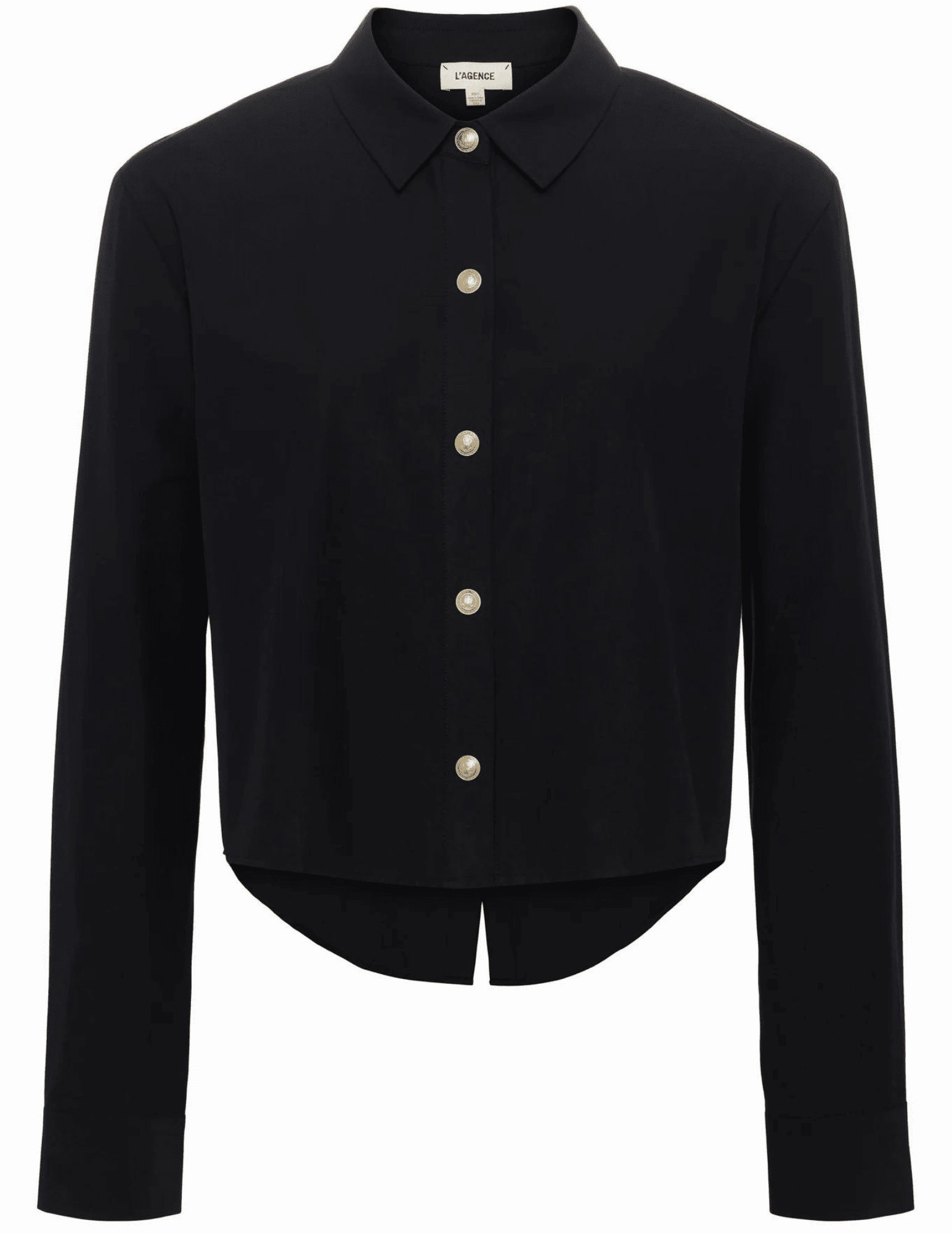 L'Agence Cosette Cropped High Low Blouse Stretch waistband