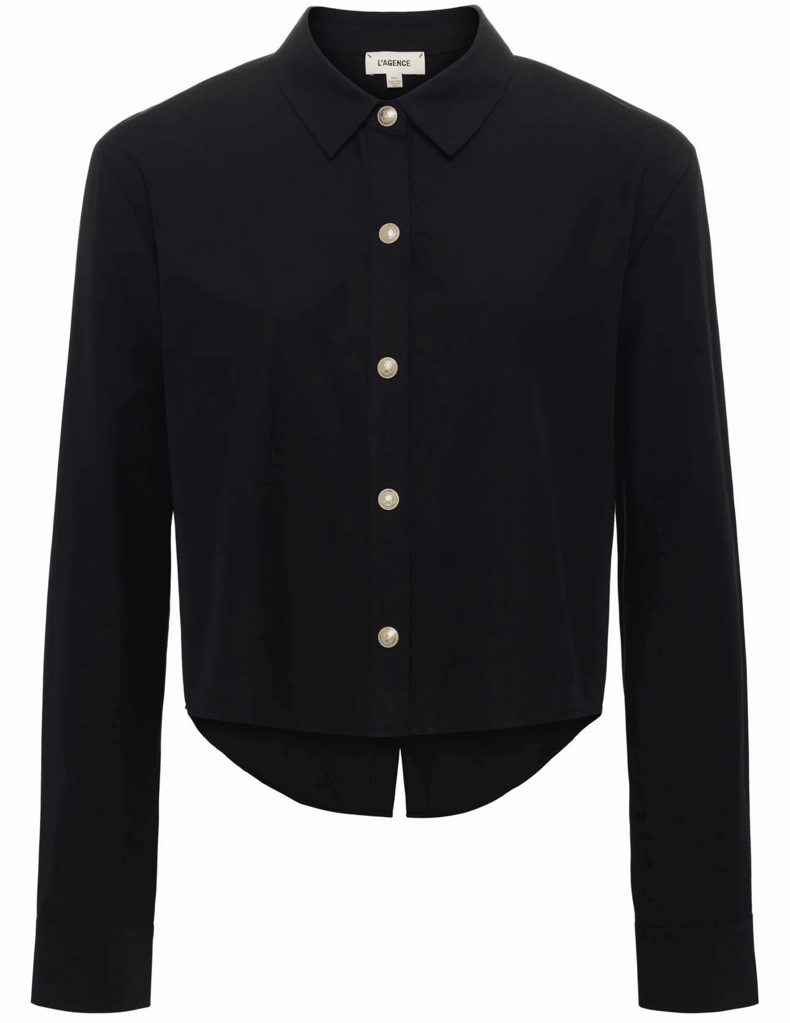 L'Agence Cosette Cropped High Low Blouse Tencel Blend Fabric Summer Sweater