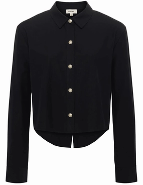 L'Agence Cosette Cropped High Low Blouse Stretch waistband