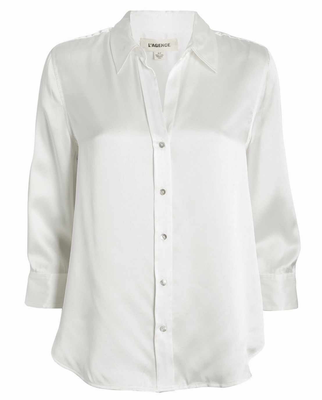 L'Agence Dani Three Quarter Sleeve Blouse in Ivory Fashionable Appeal