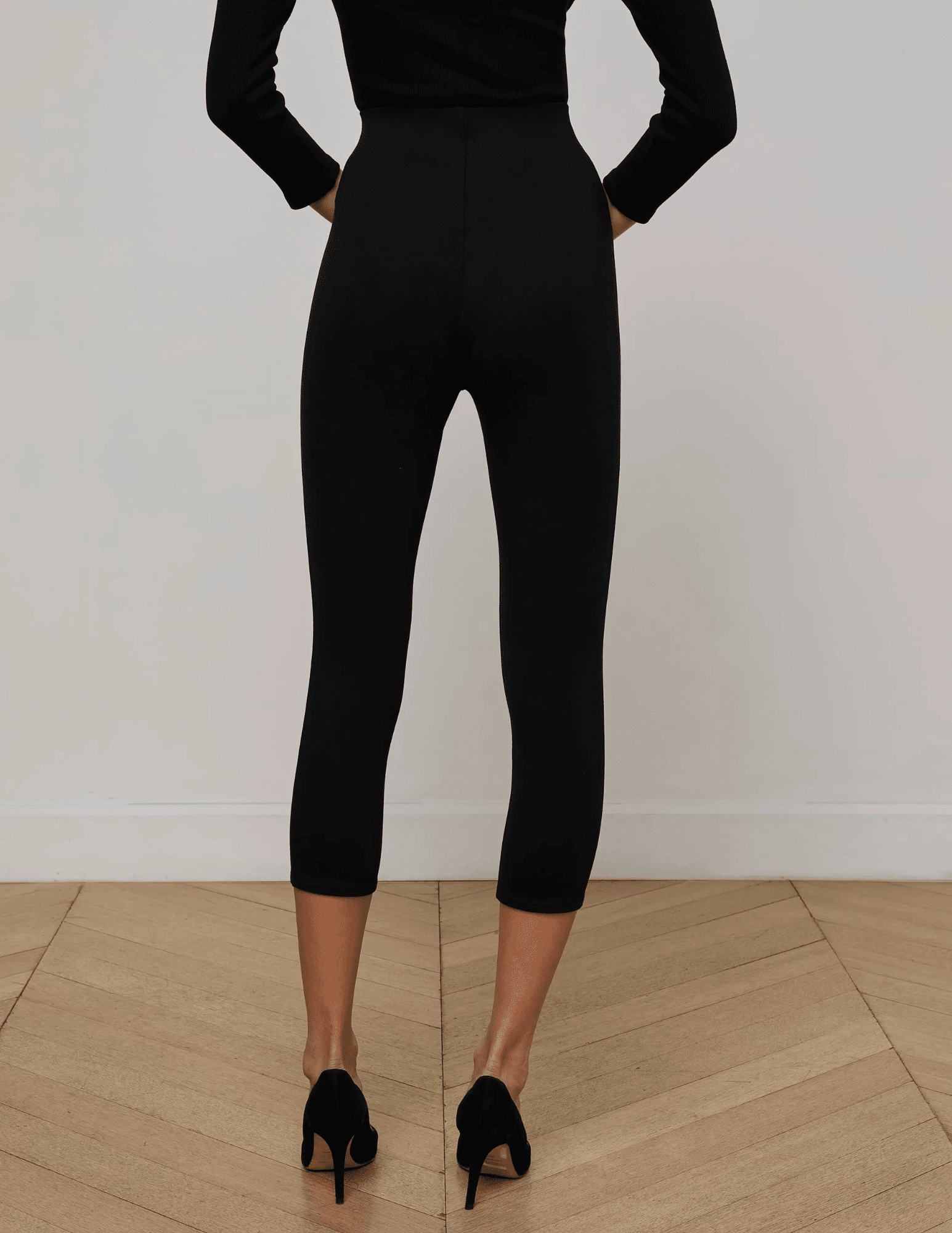 Recycled Polyester L'AGENCE Dee Capri Pant in Black