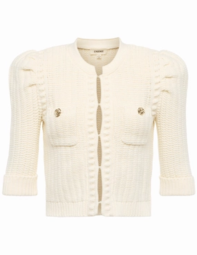 Lightweight Knit Moisture Wicking Fibers L'Agence Delilah Cropped Textured Cardigan