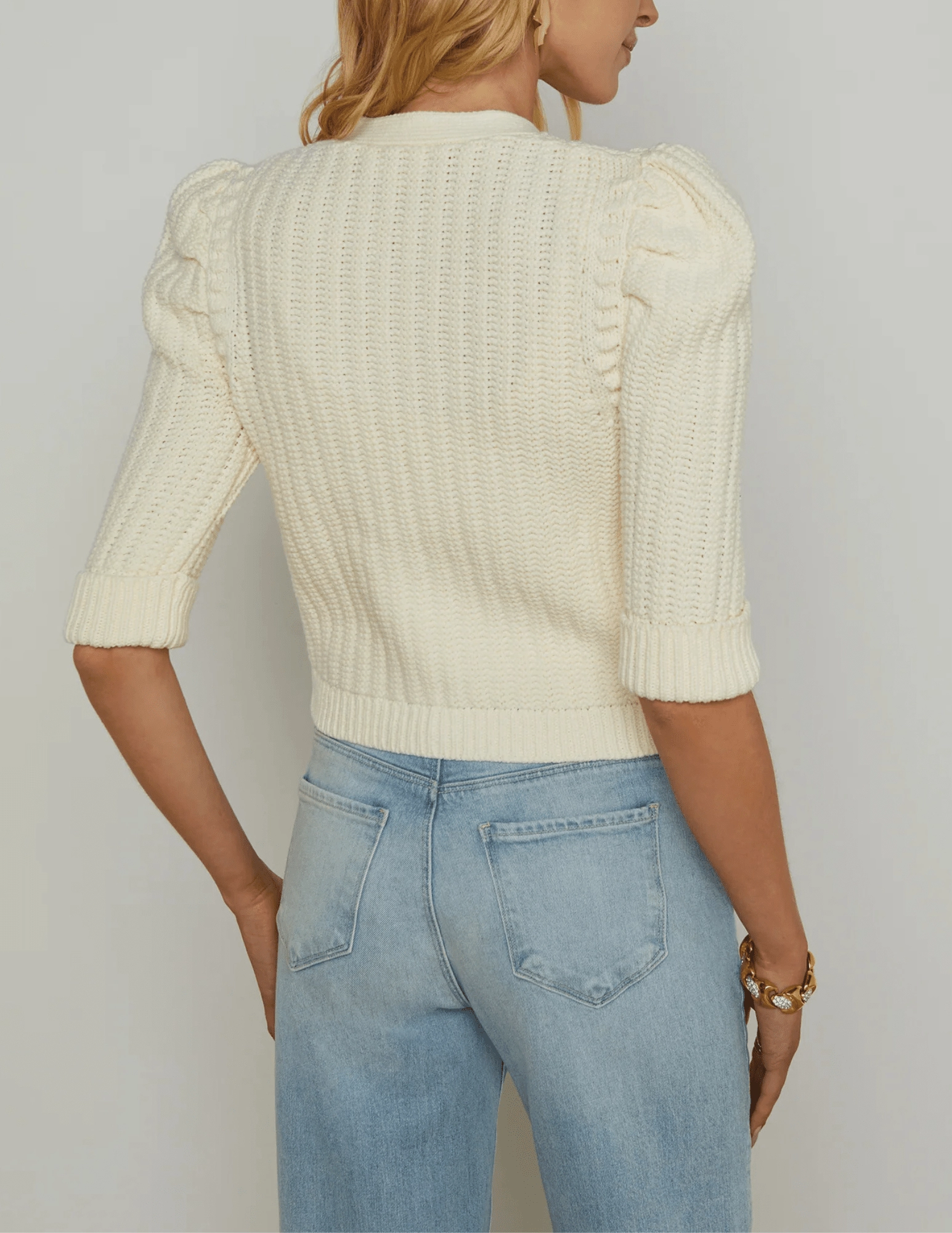 L'Agence Delilah Cropped Textured Cardigan Low Maintenance Fabric Comfy Layers