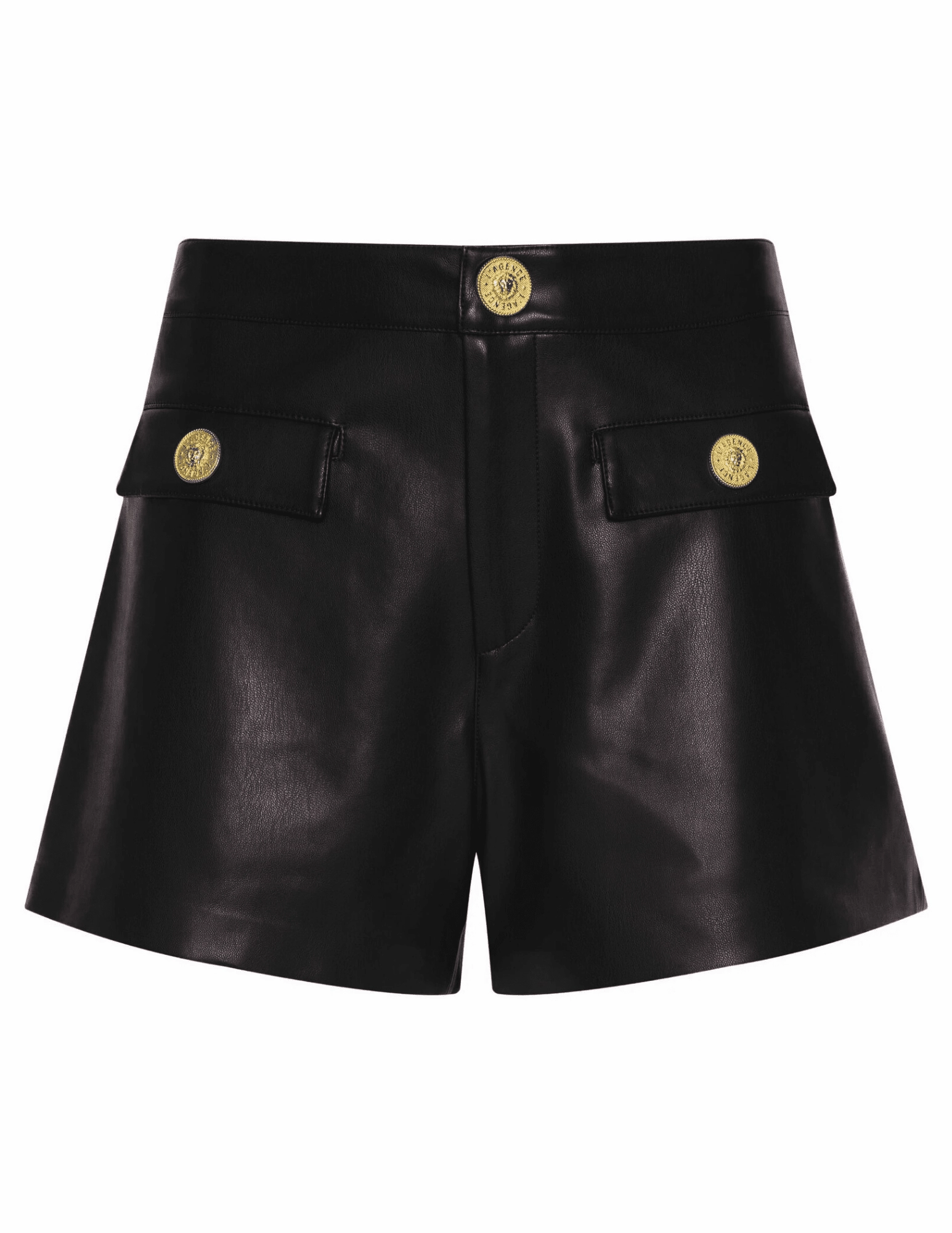 WrinkleFreeFabric energetic look L'AGENCE Dionne Vegan Leather Short in Black