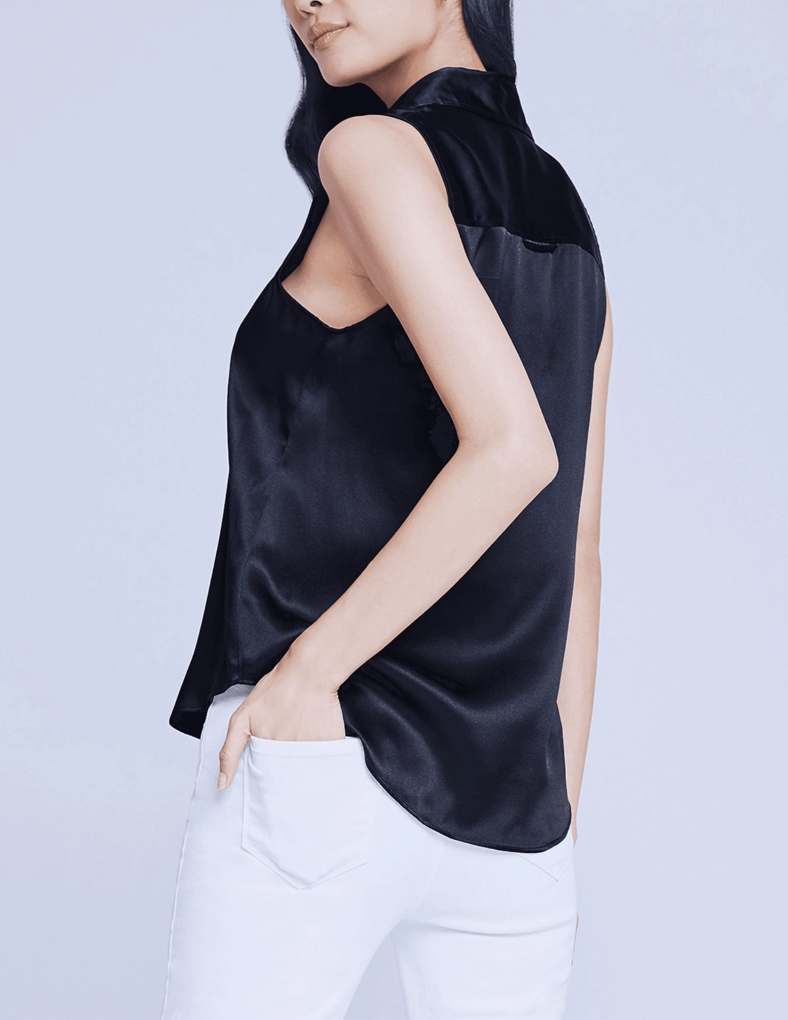 L'Agence Emmy Sleeveless Blouse Relaxed Look Smart Motion