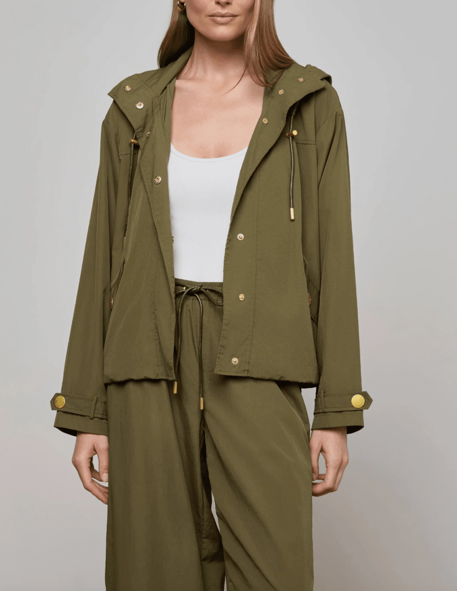 WrinkleFreeFinish L'AGENCE Geovana Hooded Windbreaker