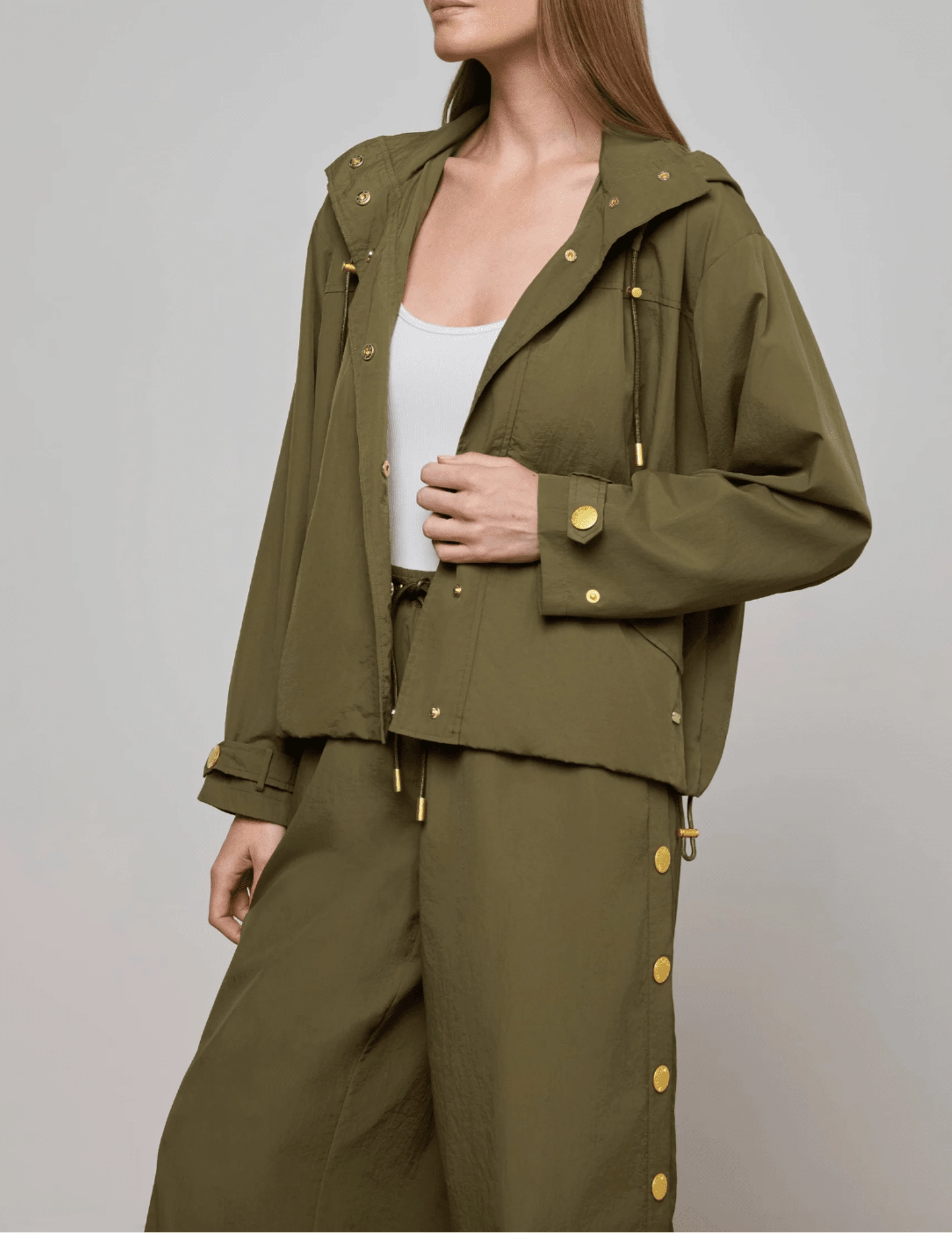 Low Profile Insulation L'AGENCE Geovana Hooded Windbreaker