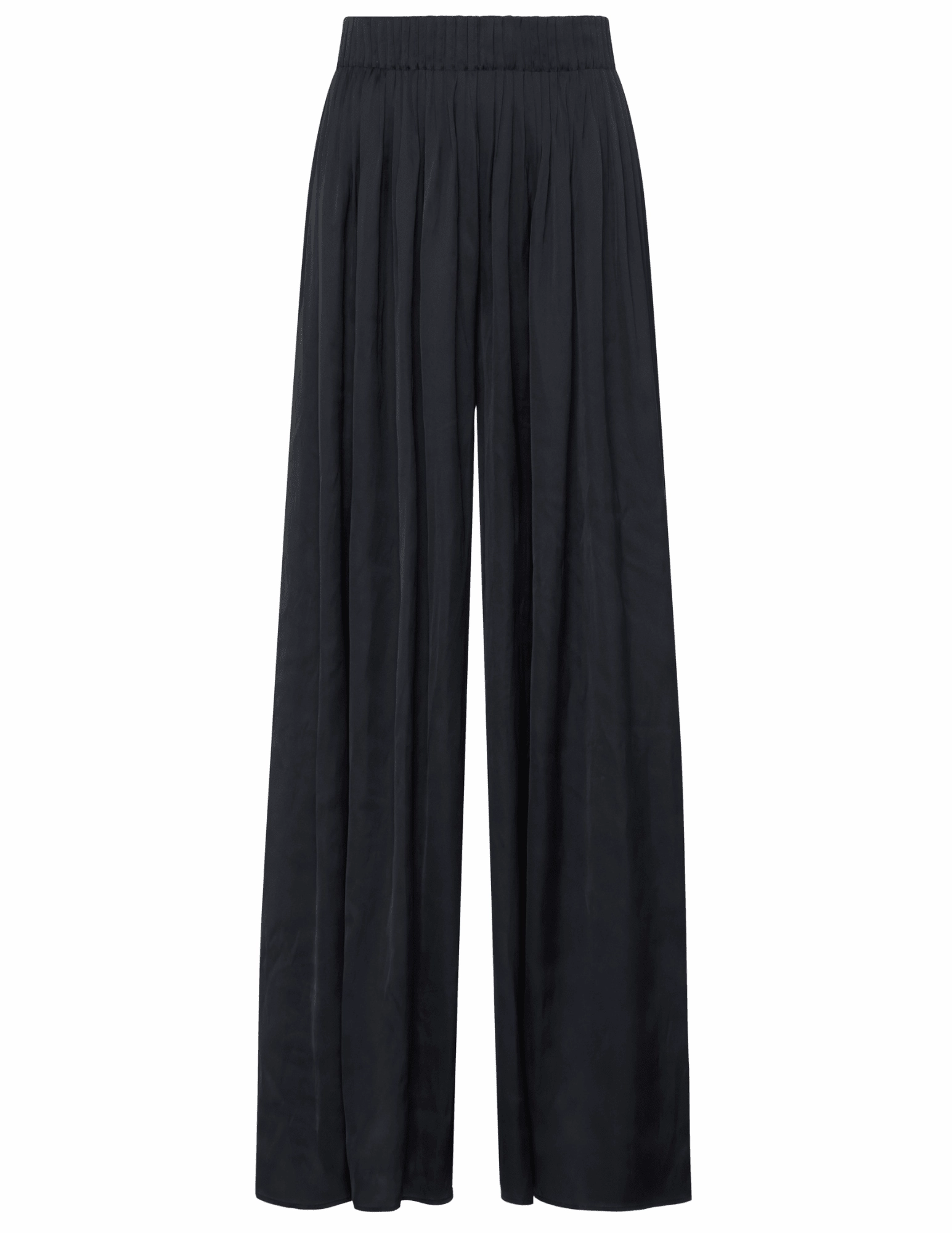 Adaptive Fit Lightweight Fabric L'AGENCE Haylo Wide Leg Satin Pant in Black