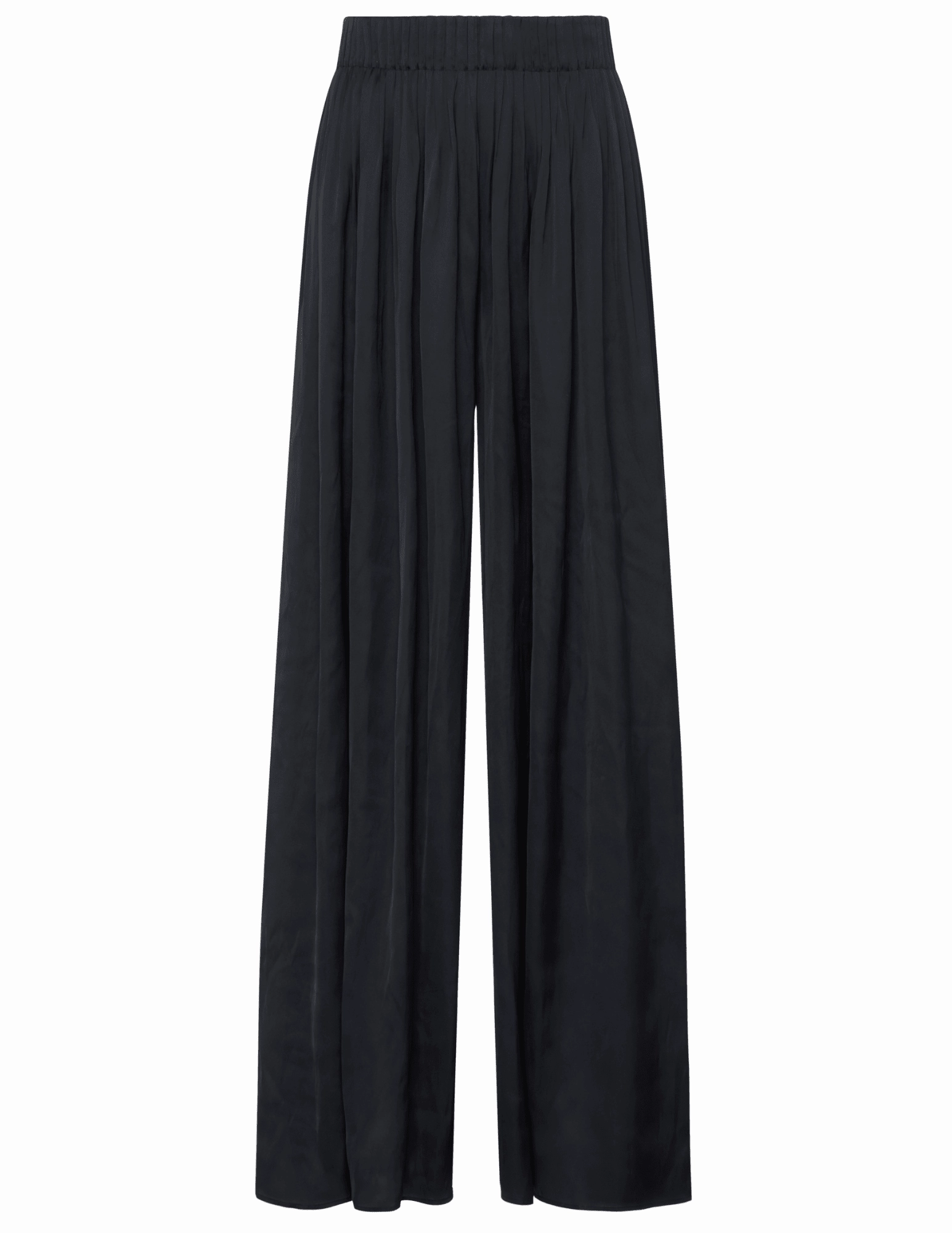 L'AGENCE Haylo Wide Leg Satin Pant in Black ReinforcedStitching NoBuckleDesign