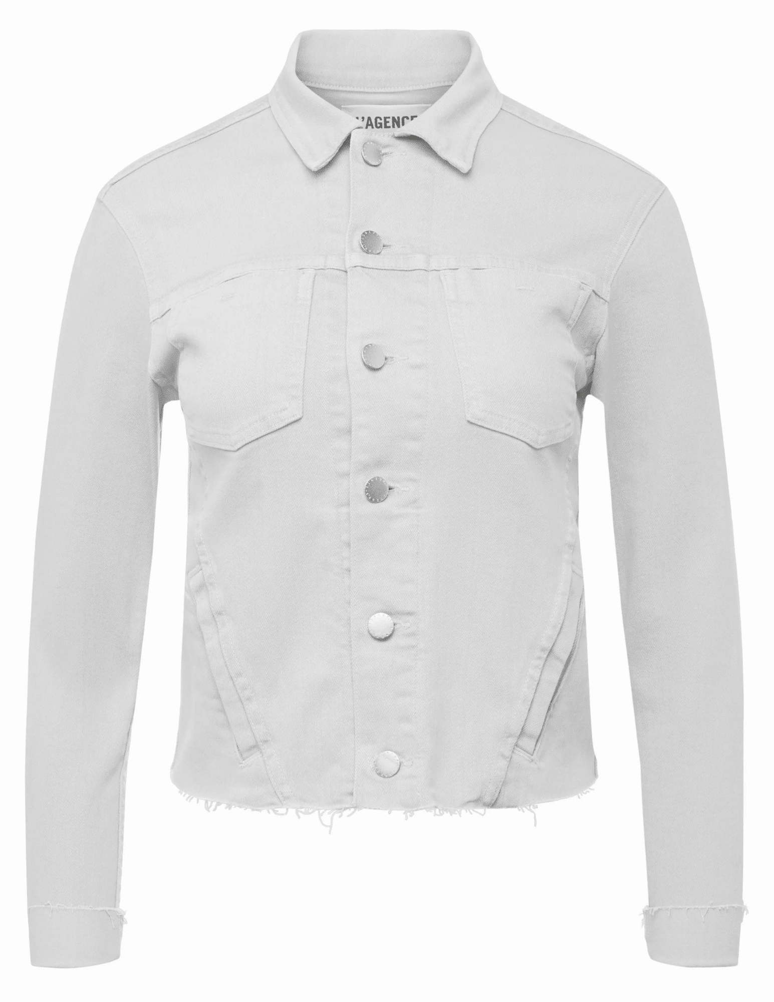 Odor Control Fibers L'AGENCE Janelle Slim Raw Jacket in Blanc