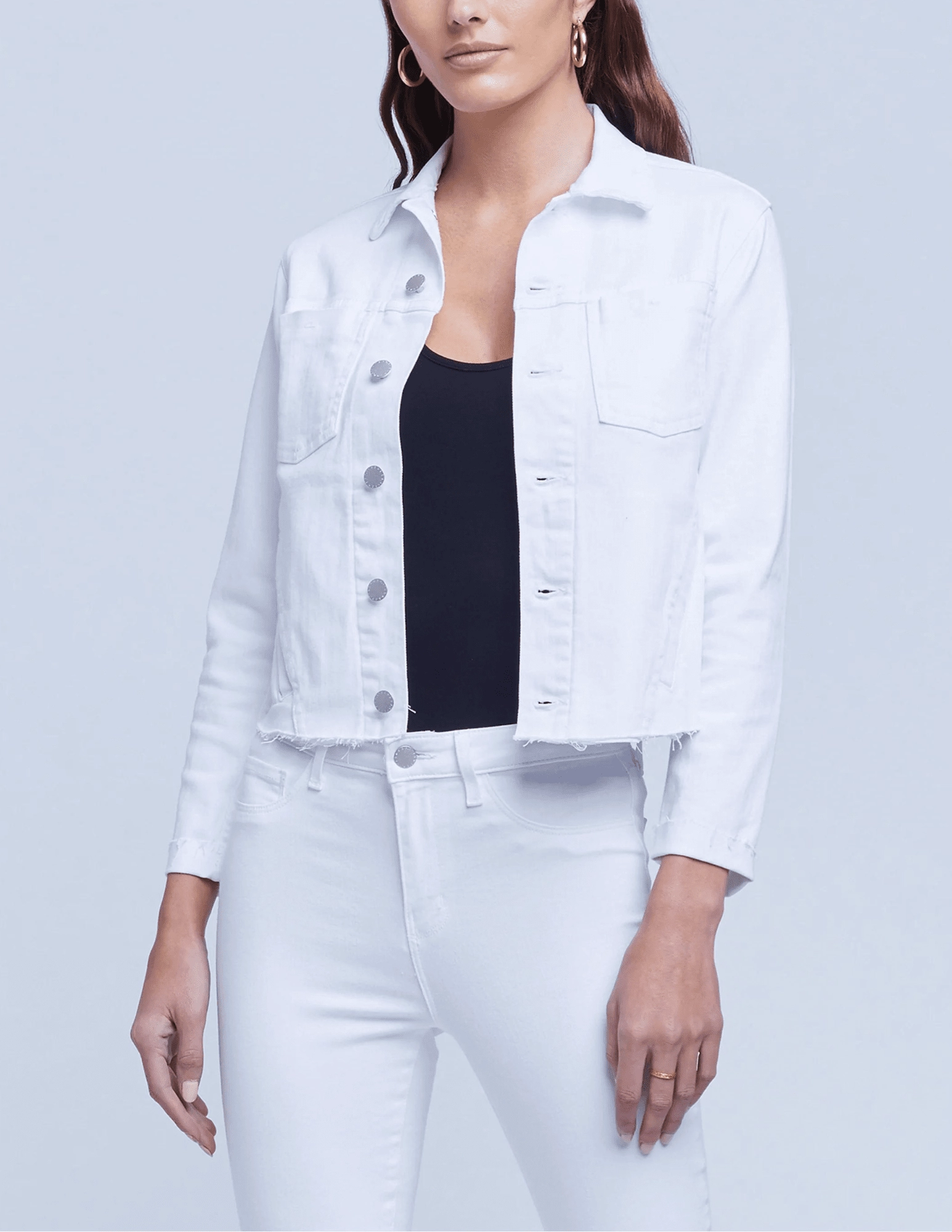 CompressionSupport L'AGENCE Janelle Slim Raw Jacket in Blanc