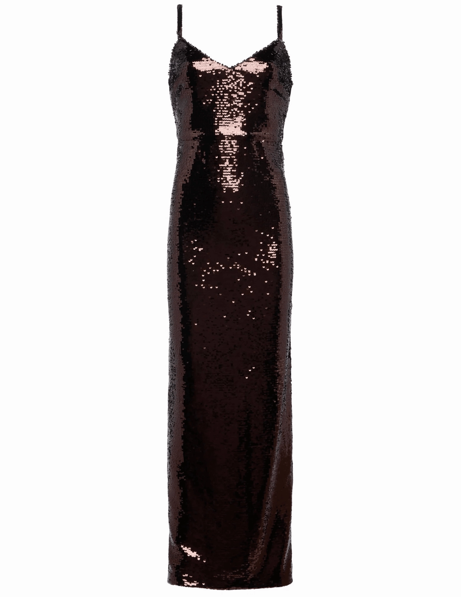 L'AGENCE Karma Sleeveless Sequin Maxi Dress Sculpted Detail