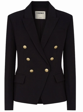 L'Agence Kenzie Double Breasted Blazer Teflon Finish