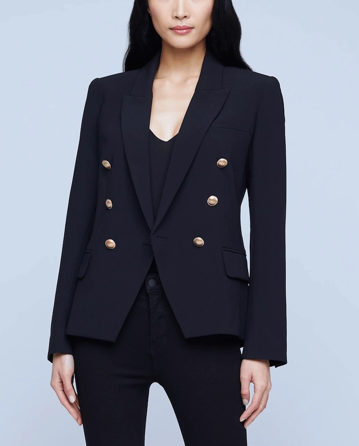 L'Agence Kenzie Double Breasted Blazer simple design Weekend Ready