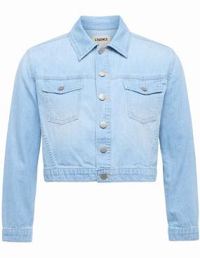 L??AGENCE Koda Cropped Denim Jacket in Dakota Anti Pill Fabric Tech
