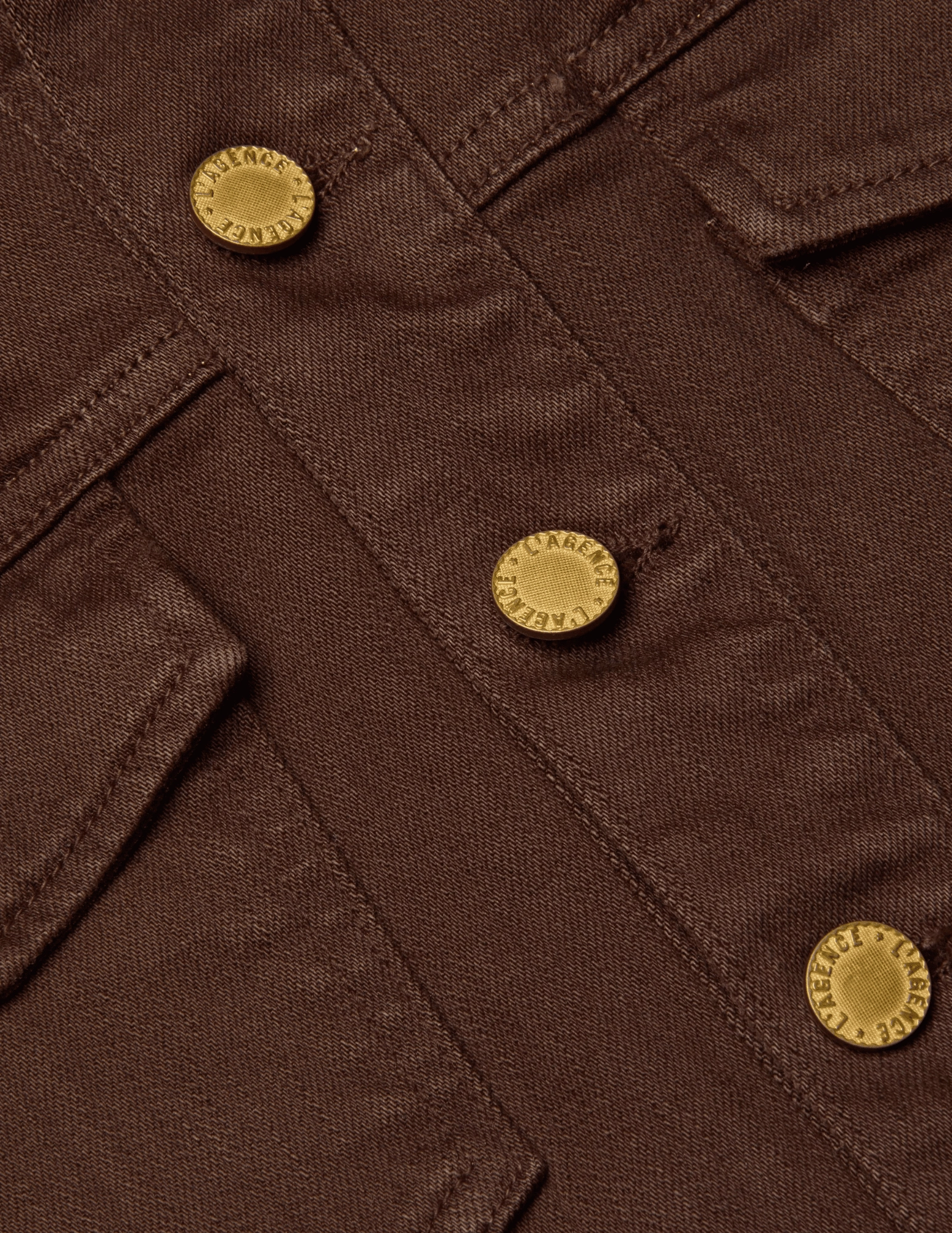 L??AGENCE Koda Fringed Cropped Denim Jacket Stain Repellent Coating No Gap Waist Construction