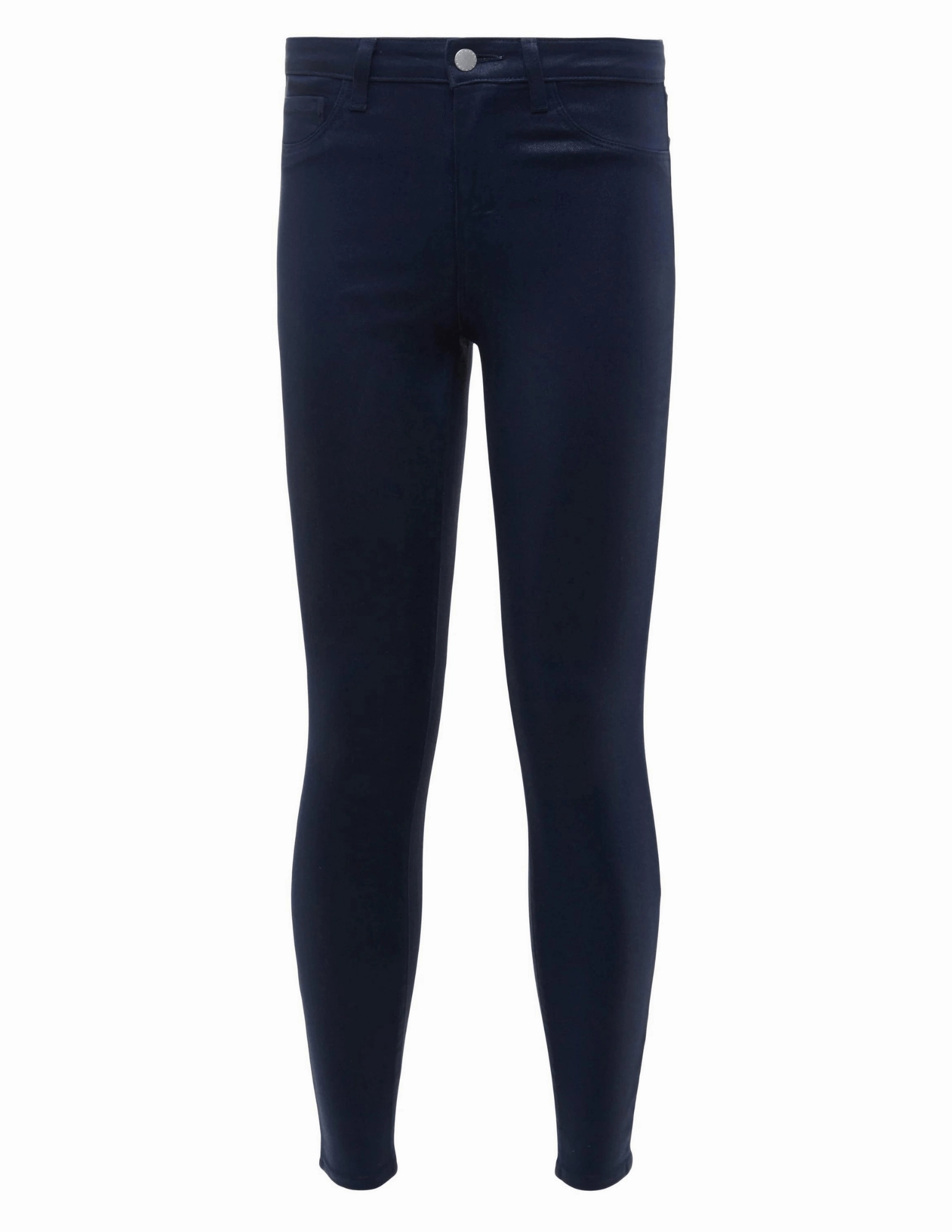 L'AGENCE Margot High Rise Coated Jeans In Navy Coated All Time Use Eco Dye Process