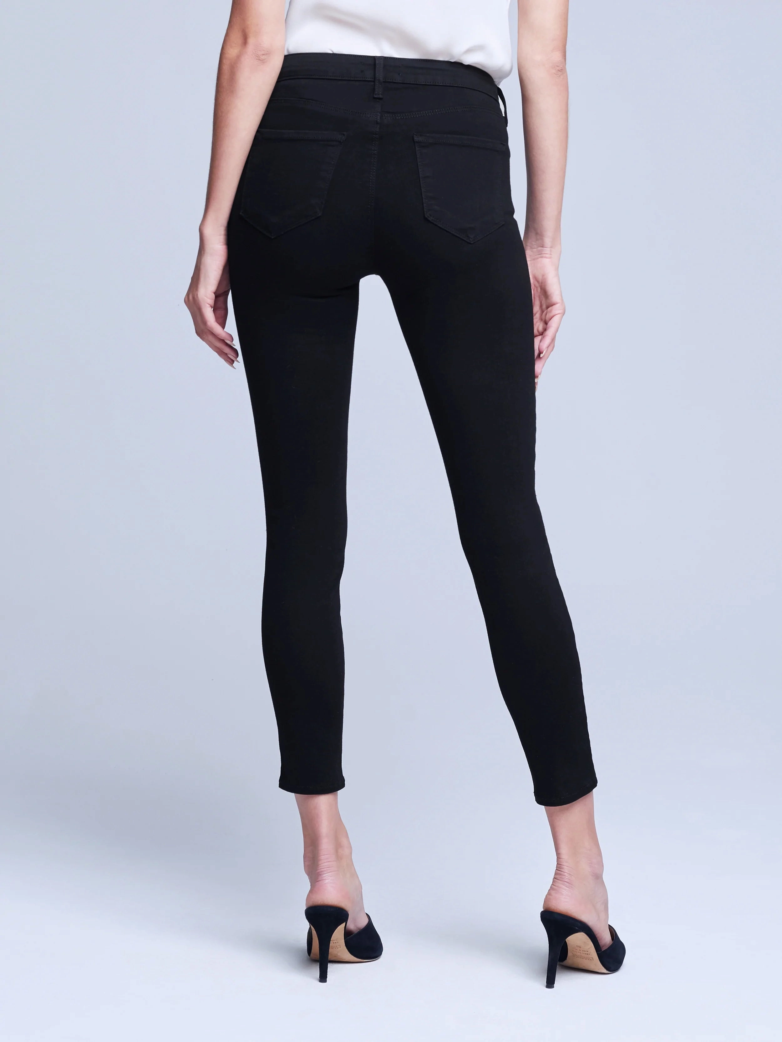 L'Agence Margot High Rise Skinny Jean In Noir BreathableLining