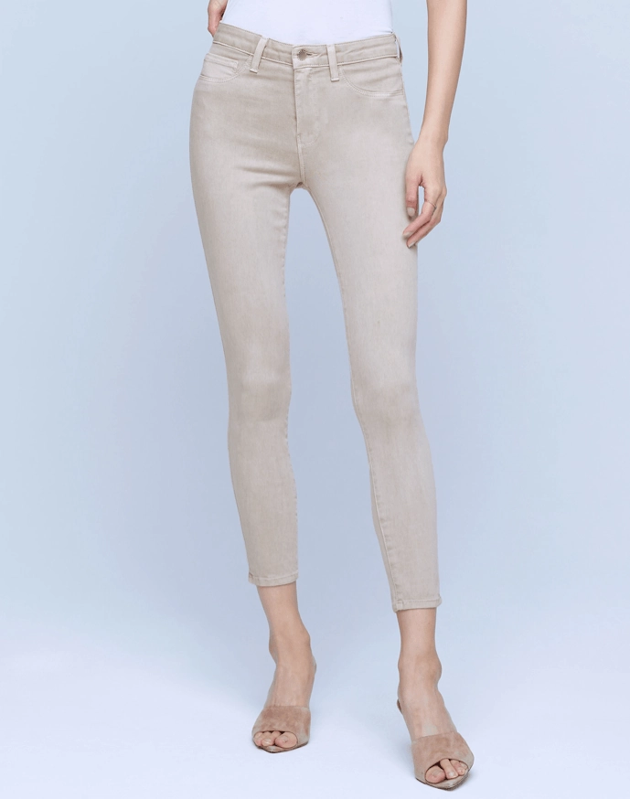Urban Look L'AGENCE Margot High Rise Skinny Jeans In Biscuit