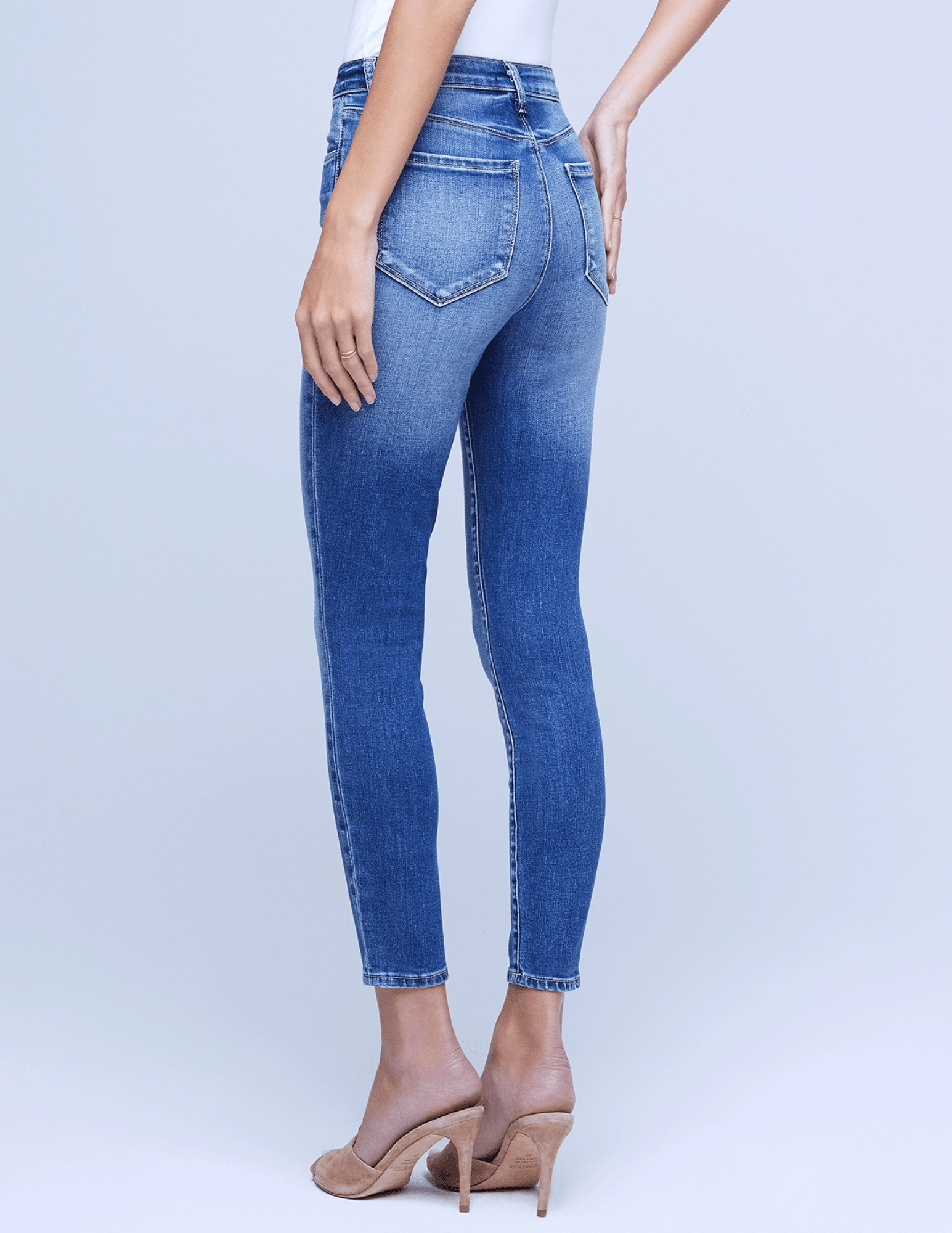 L'AGENCE Margot High Rise Skinny Jeans In Cambridge StretchMaterial
