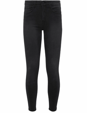 Comfort Fit Dressy look L'AGENCE Marguerite High Rise Skinny Jeans in Dark Graphite